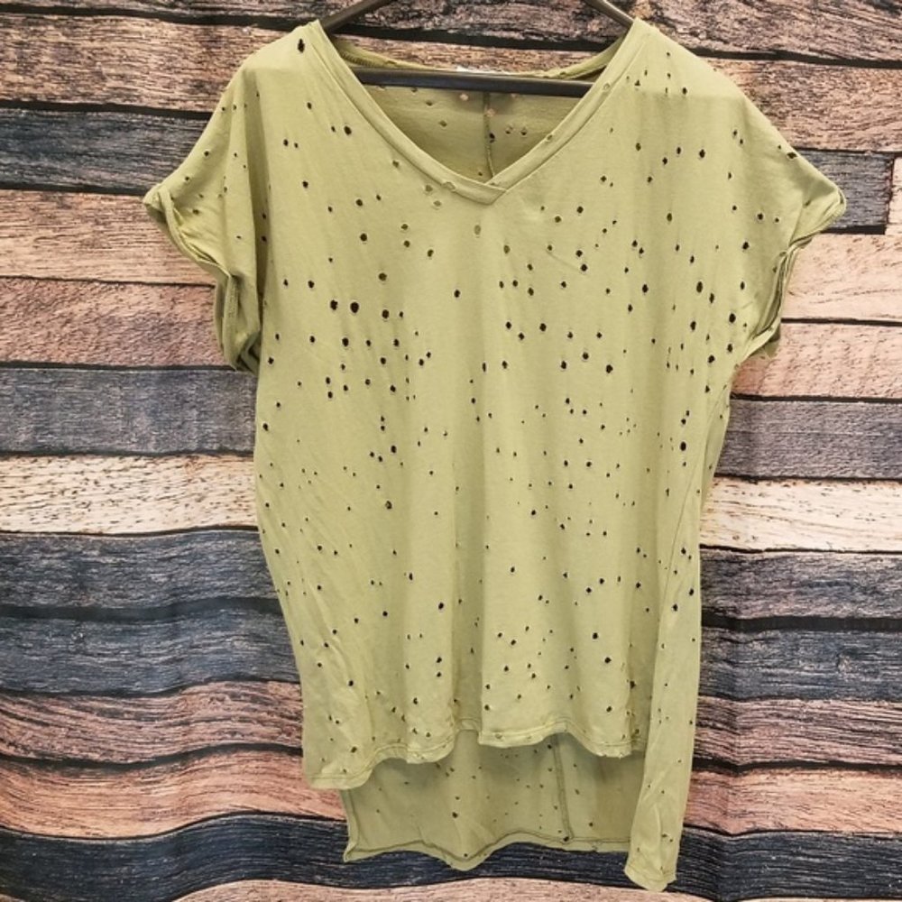 V Neck Green Tee